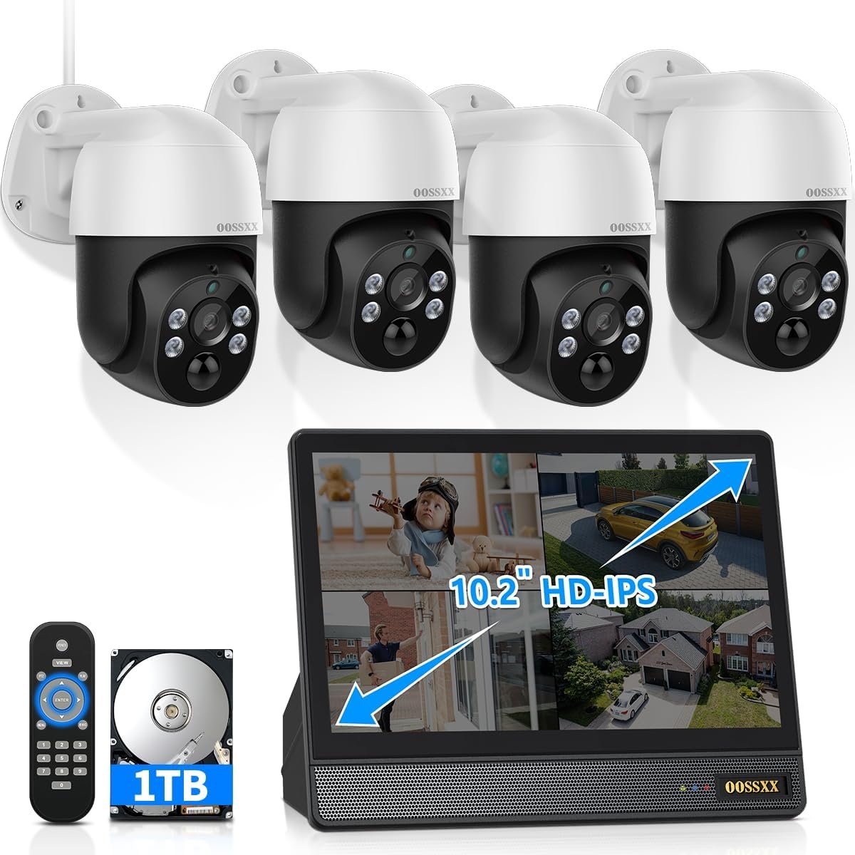 All In One 4K Pt Poe Outdoor Wired Security Camera System Home Wired Cameras Video Surveillance product photo from Oossxx