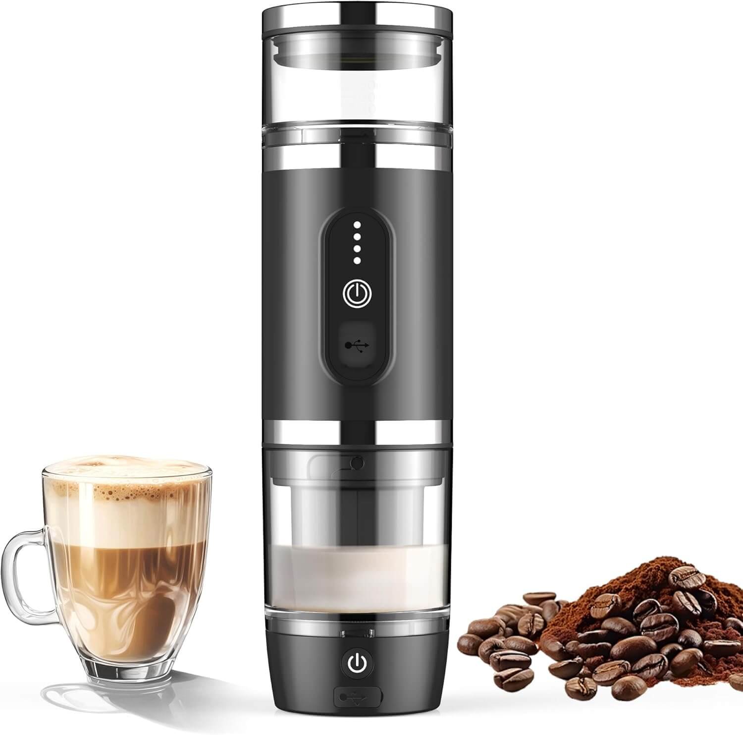 Portable Espresso Machine With Milk Frother product photo from Karinear Appliances