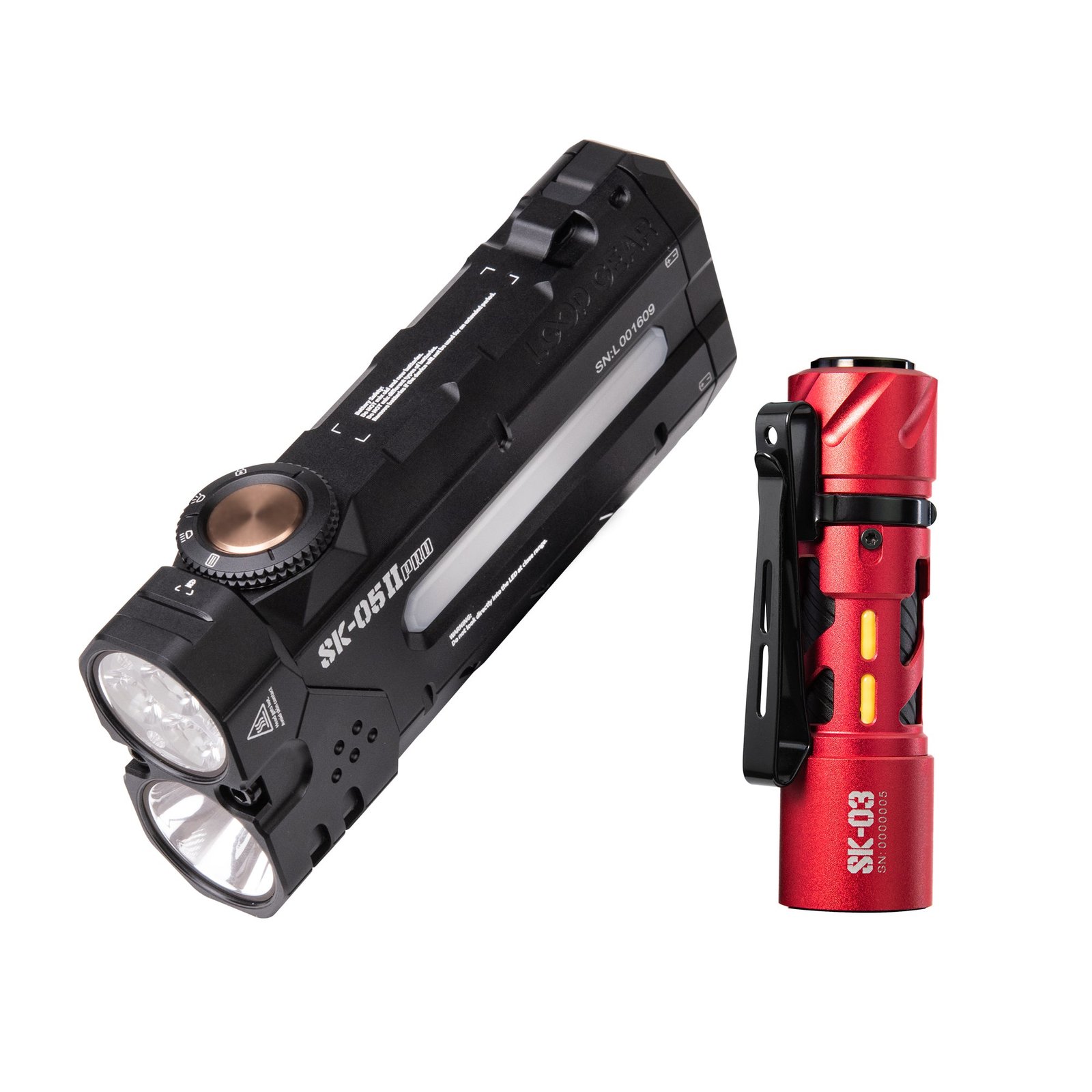 LOOP GEAR Bundle SK05 Pro 2 Black Flat LED Flashligh 6500K & SK03 product photo from Loop Gear