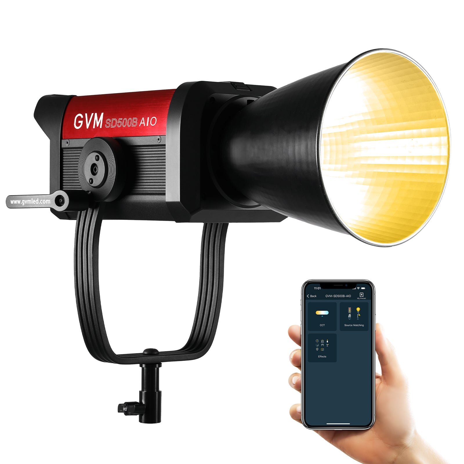 GVM SD500B AIO 500W Bi-Color Integrated Photography Lighting Spotlight for Filming product photo from Gvmled