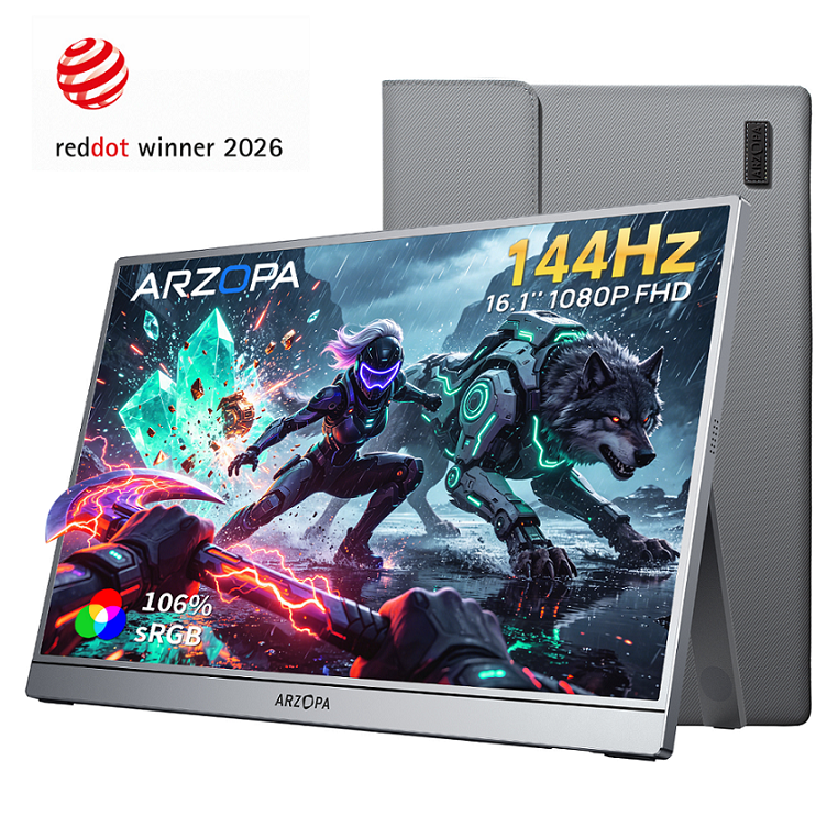 Arzopa Z1FC Gray 16.1" 144Hz Portable Monitor with Sleeve Bag - Arzopa product photo from Arzopa