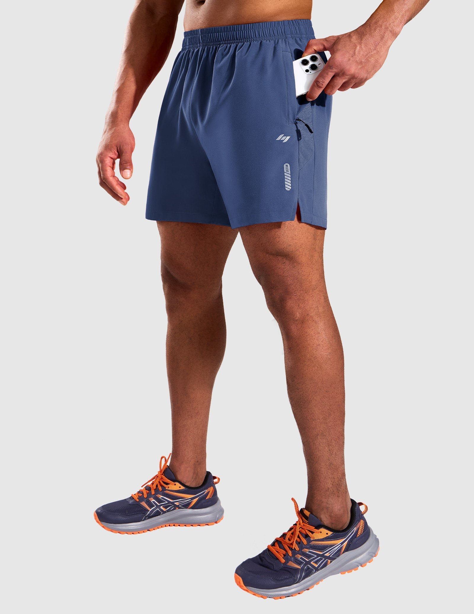 Mens 5 Inch Running Shorts With Zipper Pockets product photo from Miersports