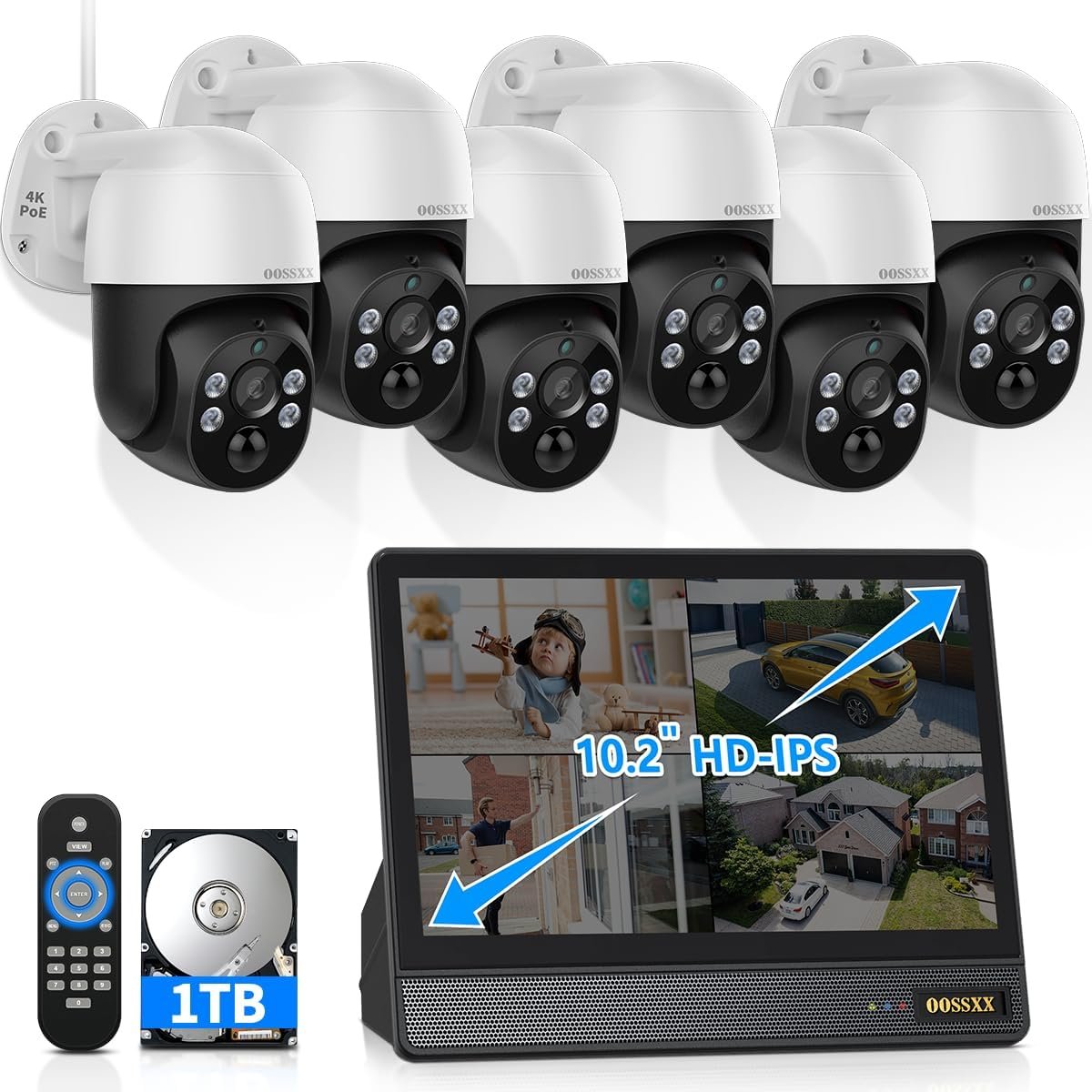 4K Ptz Digital Zoom 2 Way Audio Poe Outdoor Camera Home Security Camera System Wired Outdoor Video Surveillance Ip Camer... product photo from Oossxx