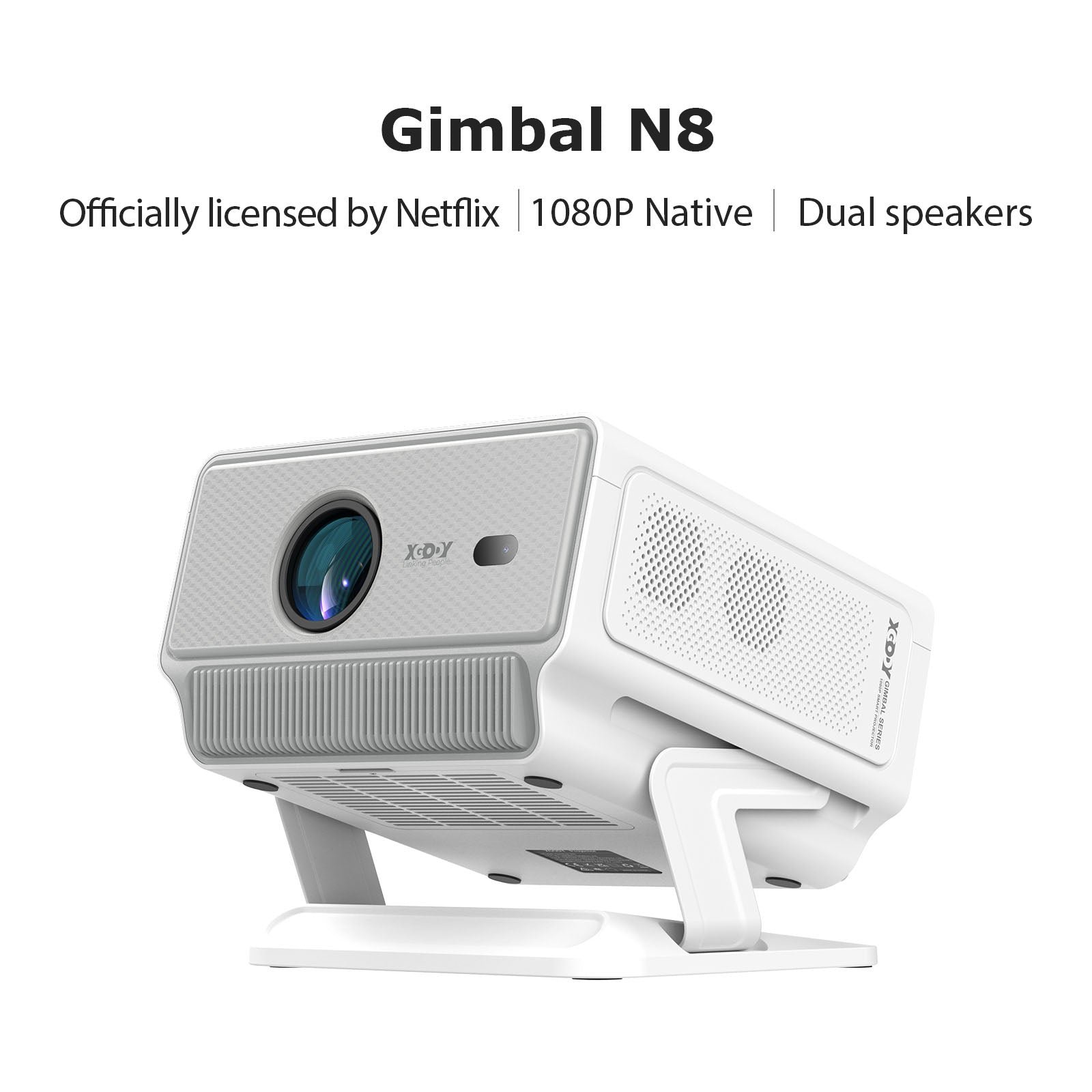 Gimbal N8 Portable Projector With Native 1080P 16GB 2*10W Dual Speakers product photo from Xgody