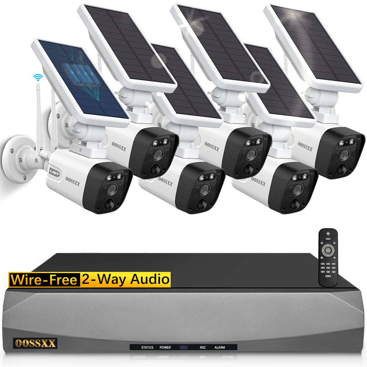 6 Camera 4Megapixels Solar Wireless Security Camera System product photo from Oossxx