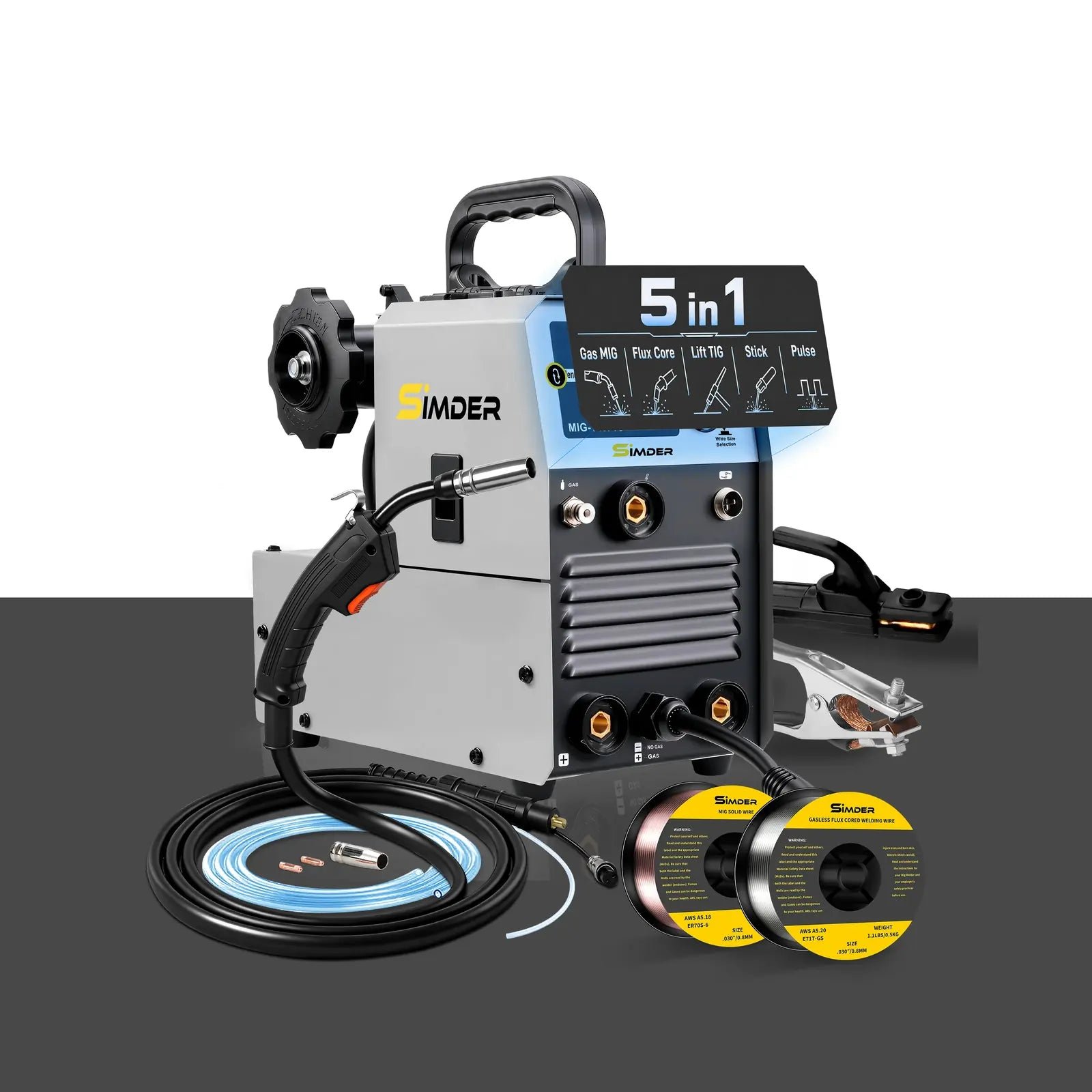 Loading image: SSimder MIG-140 Pro 5 in 1 Pulse MIG Welder product photo from Ssimder